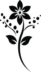 Graceful beautiful flower simple silhouette illustration clipart handrawn design 