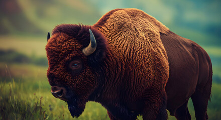 Bison in Natural Landscape