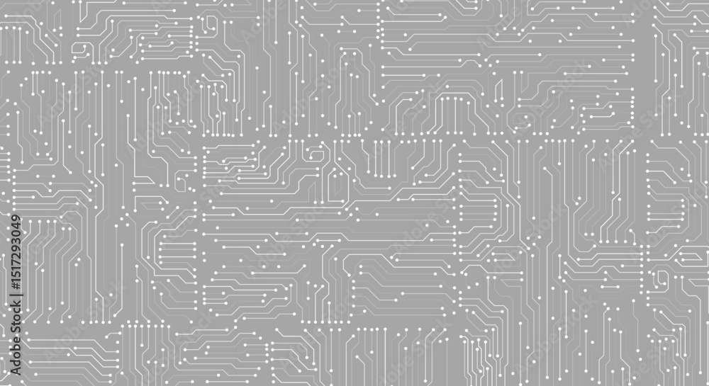 Poster circuit board seamless pattern isolated on white background.