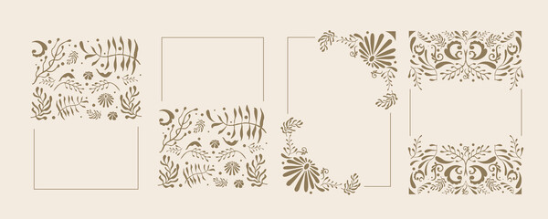 Vintage deco frame and border. Abstract decoration element object