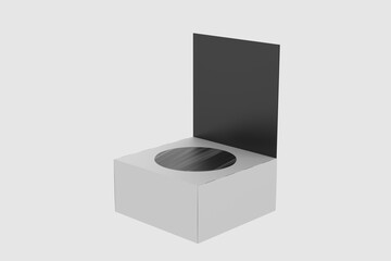 Paper Box Mockup Isolated On White Background. 3d illustration