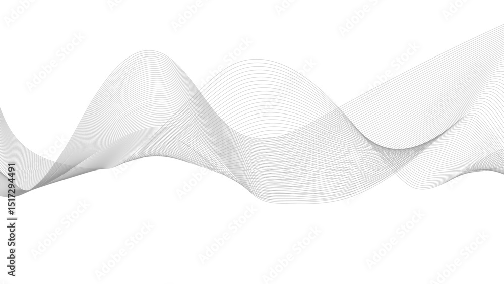 Aufkleber abstract black wave lines on white background. dynamic wave pattern modern.