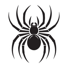 spider silhouette, editable vector image