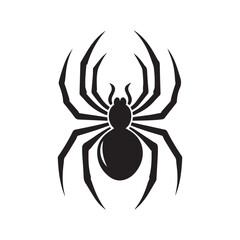 spider silhouette, editable vector image