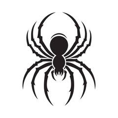 spider silhouette, editable vector image