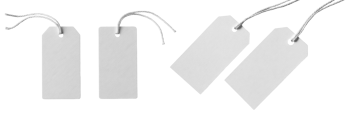 blank price tags. isolated, transparent background