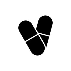 Pills icon symbol for apps and websites. capsule icon. Drug sign and symbol