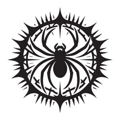 spider silhouette, editable vector image