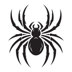 spider silhouette, editable vector image