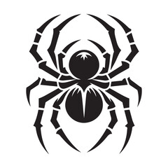 spider silhouette, editable vector image