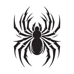 spider silhouette, editable vector image