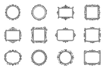 Obraz premium Elegant Ornate Frames 12 Decorative Vector Frames for Design Projects, Printable Art, and Scrapbooking