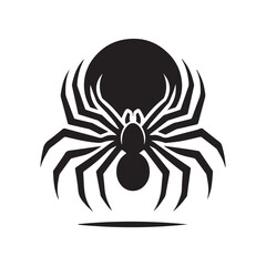 spider silhouette, editable vector image