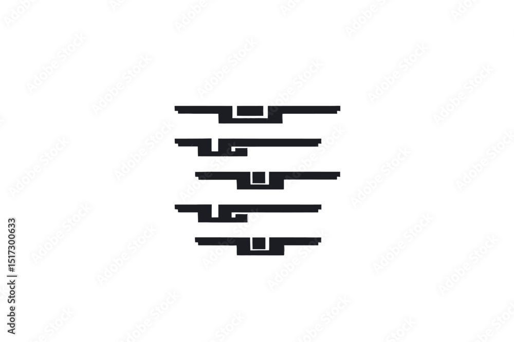 Poster abstract geometric pattern design layered lines and shapes, vector illustration