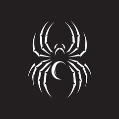 spider silhouette, editable vector image