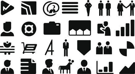 Fototapeta premium Versatile Collection of Business & People Icons Downloadable Vector Graphics for Presentations and Designs