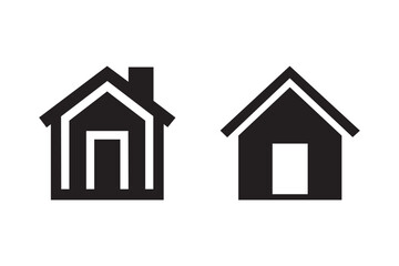 Minimal House Icon Silhouette – Simple Black Home Vector Set