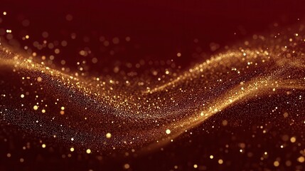 Abstract Gold Particles Flowing Design