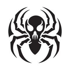 spider silhouette, editable vector image