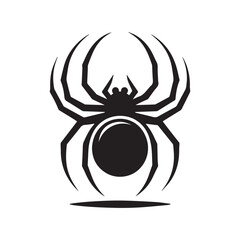spider silhouette, editable vector image