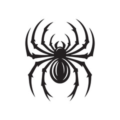 spider silhouette, editable vector image