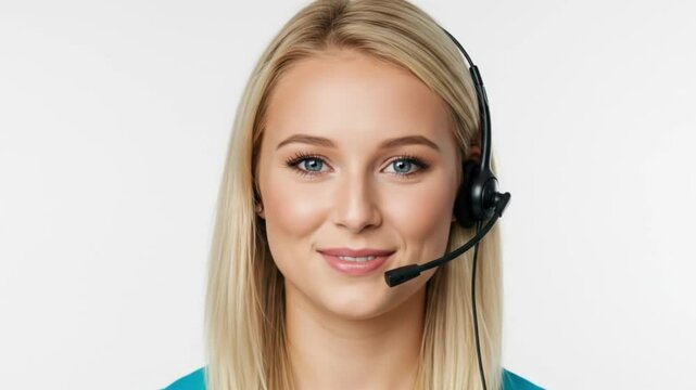 Smiling customer service rep with headset