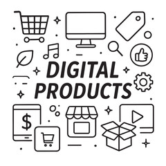 Line Art Digital Products Illustration