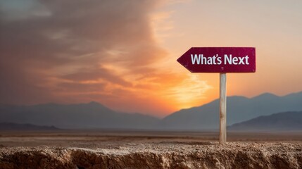 National Pen Pal Day Roadside Sign at Sunset with Whats Next MessageReflecting Connection, Future Possibilities, and Seasonal Autumn Marketing Inspiration