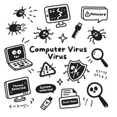 Computer Virus and Malware Illustration