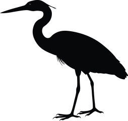  Heron bird silhouette vector illustration