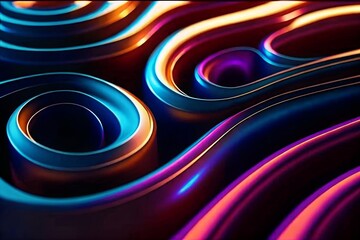 Abstract Swirling Metal Texture Colorful 3D Render