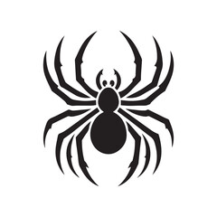 spider silhouette, editable vector image