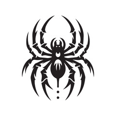 spider silhouette, editable vector image