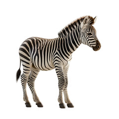 baby zebra walking isolated on transparent background