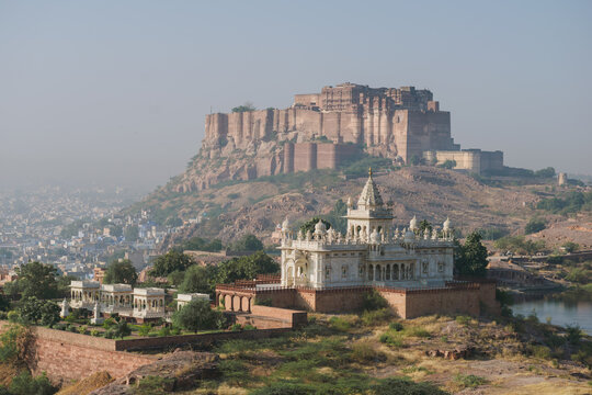 Morning View of Jaswant Thada and Mehrangarh Fort in Jodhpur