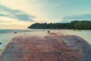 Table counter on sea side 