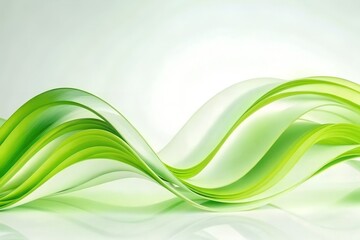Abstract Green Wave Design Elegant Swirling Lines Background