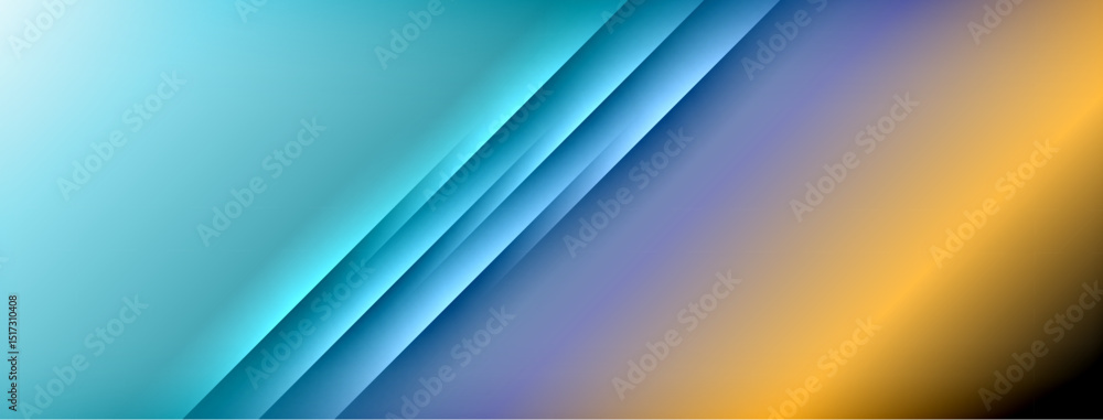 Leinwandbilder Abstract gradient background. Blue transitions to orange via purple shades. Diagonal lines create dynamic visual effect. Minimalist design.