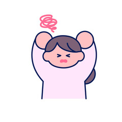 シンプルポップ/悩む女性