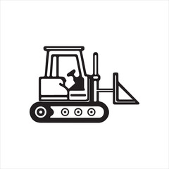 bulldozer line icon vector illustration