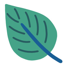 green leaf icon on transparent background