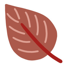 brown leaf fall season icon on transparent background