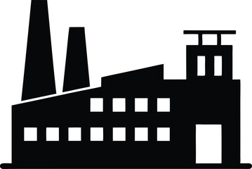  Industrial factory silhouette vector illustration
