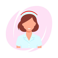 smiling nurse character avatar flat vector