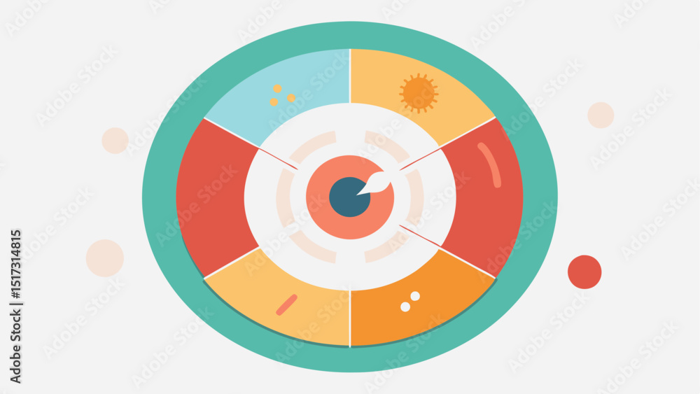 Poster influence factor wheel a circular diagram with spokes representing different factors influencing gen