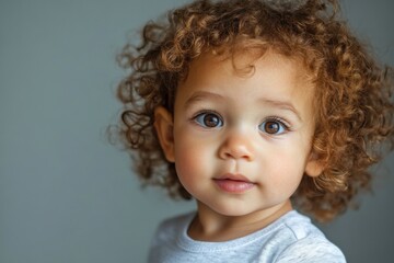 Naklejka premium little boy with curly hair