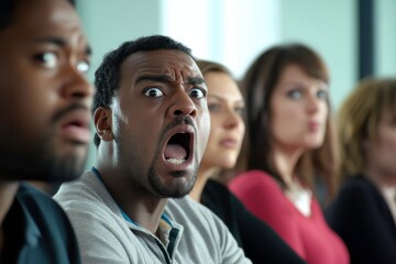 Obraz premium group of people disgust over something
