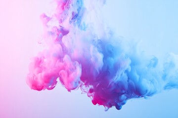 Ink cloud in pink and blue hues