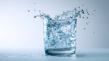 Refreshing Water Splash in Glass High-Resolution Image