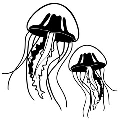 Jellyfish cartoon silhouette